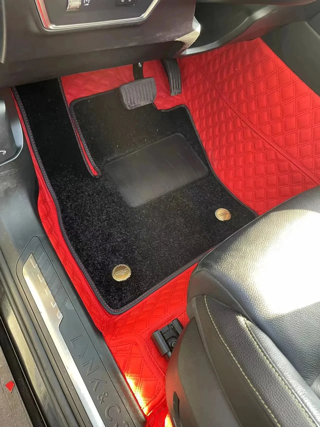 Universal Car Floor Pads Anti-skid Pedal Mat Interior Accessories Heel Foot Mat Pedal Cover Black PVC Universal Car Mat