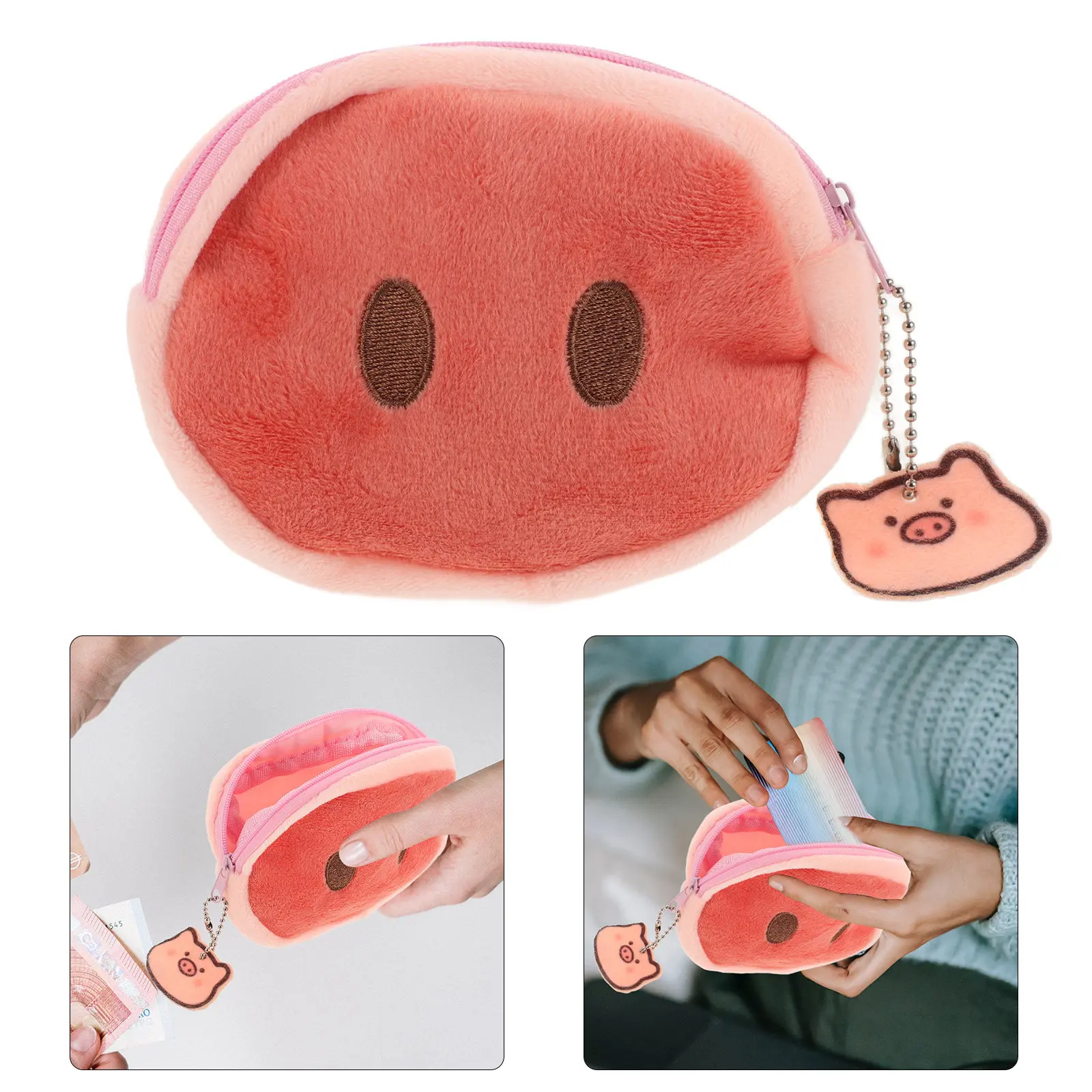 

Small Pig Nose Coin Purse Cute Portable Wallet Multi-Functional Change Pouch for Women Coins Cards Lipstick Holder