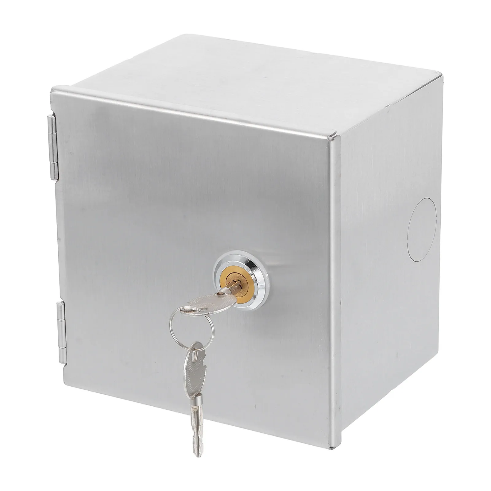 Stainless Steel 86-Type Waterproof Socket Box with Key Lock Splashproof Tamper-Resistant Outlet Cover for Public Spaces Home