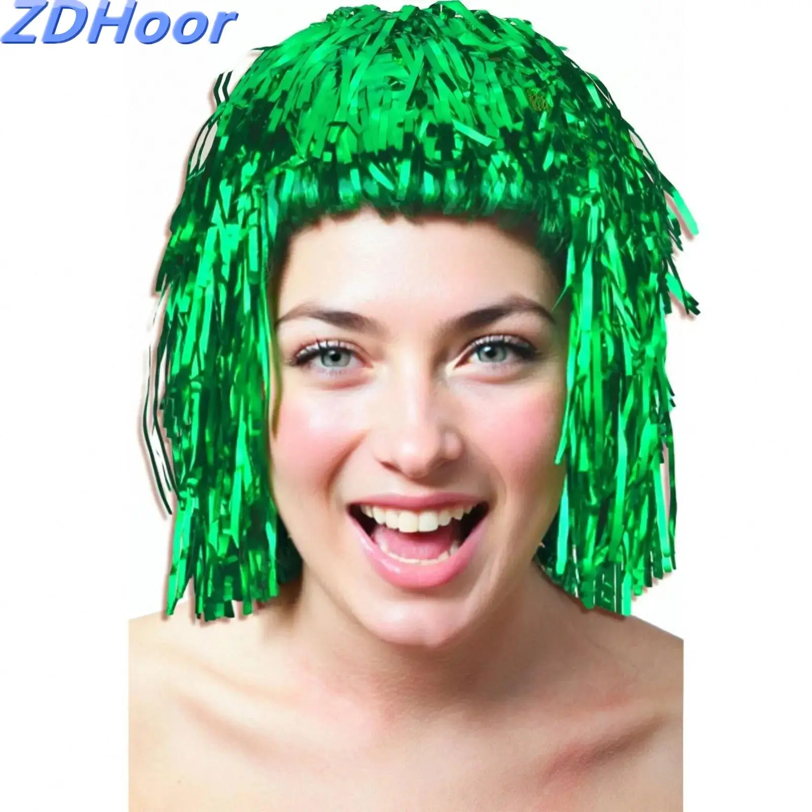 

6-компонентные парики с мишурой, нарядное платье, блестящий парик для вечеринок для взрослых, металлический блеск, принадлежности для косплея для сценических вечеринок