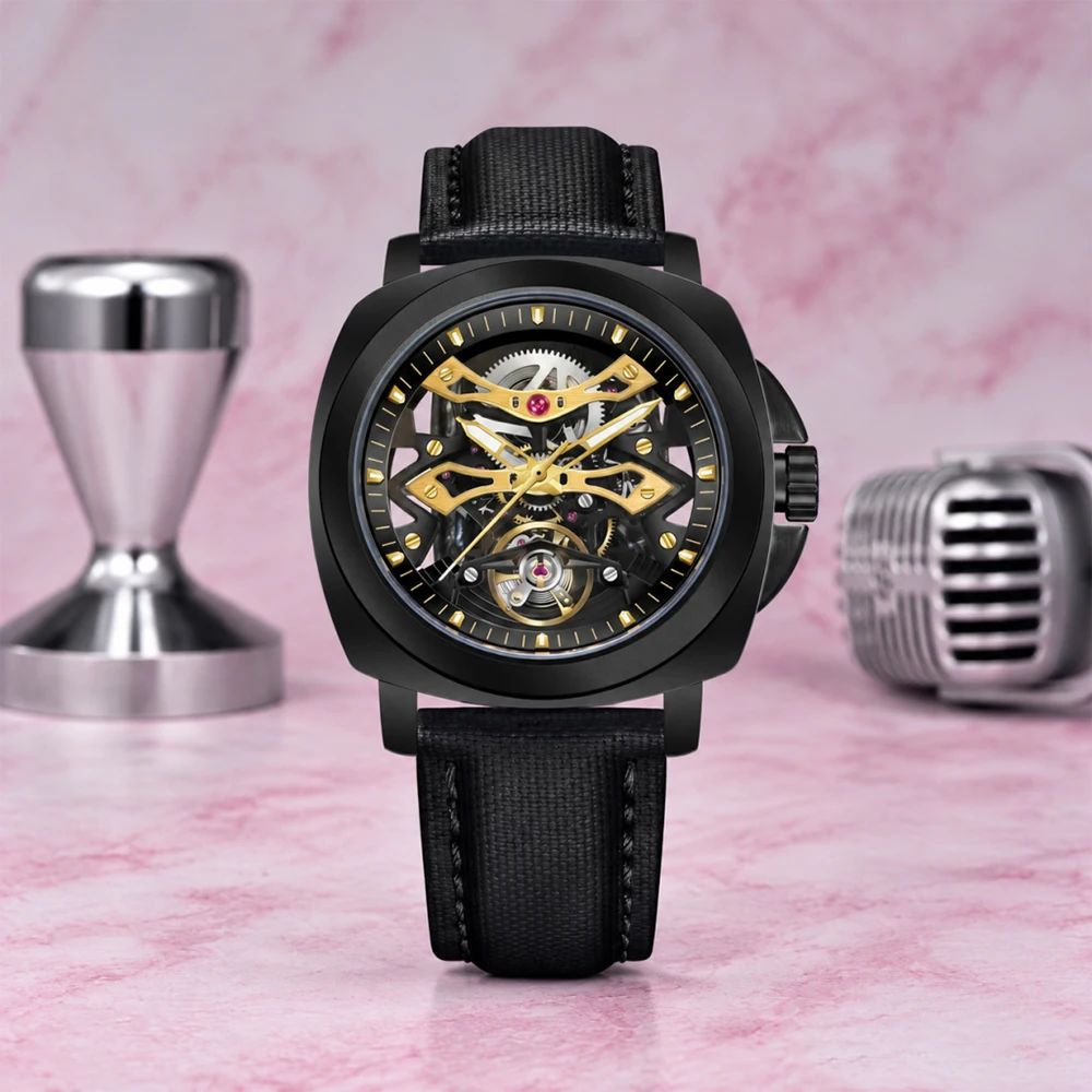 PAGANI DESIGN NEW YS017 Men's Hollow Automatic Mechanical Watch Creative Dial Tourbillon   Waterproof luminous Wristwatches
