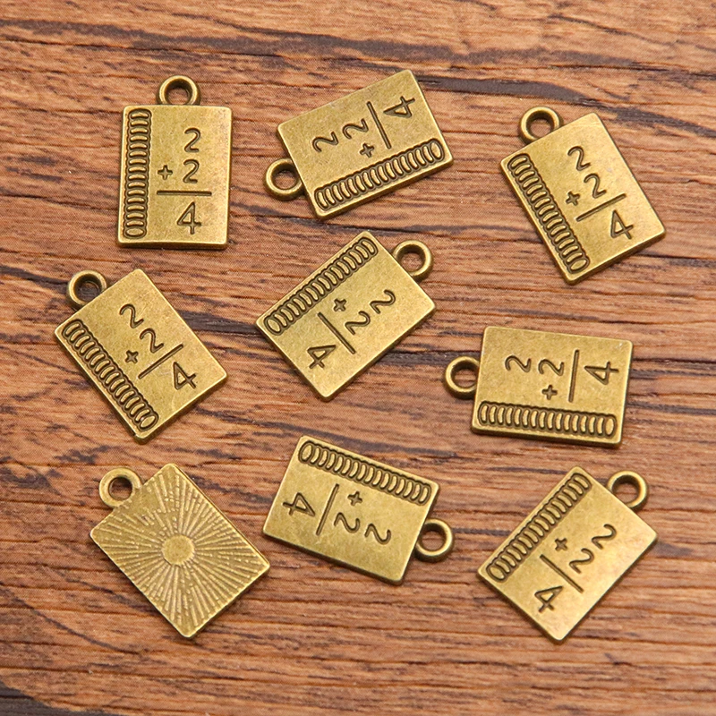 20PCS 10*17mm 2 Color Wholesale Metal Alloy Laptop Charms School Supplies Pendant For Jewelry Making DIY Handmade Craft