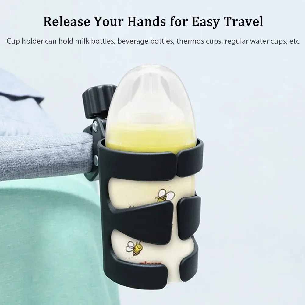 1Pc Baby Stroller Cup Holder Universal Bottle Rack & Milk Cup Stand for Bike, Wheelchair & Walker, Travel Essential for Parents
