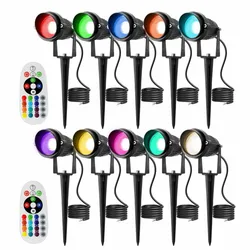 RGB luce di paesaggio a LED bianca calda con luce da prato a distanza 10W 110V 220V IP65 faretti da esterno impermeabili per albero del percorso del giardino