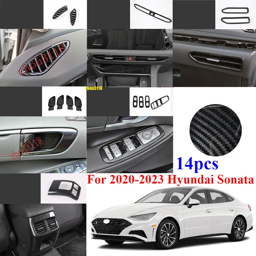 

For 2020-2023 Hyundai Sonata Carbon Fiber ABS Interior Kit Cover Trim Decor 14x