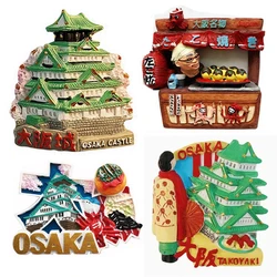 Osaka Castle Tenmoku, Japan Hand-painted 3D Fridge Magnets Japanese Tourism Souvenirs Refrigerator Magnetic Stickers