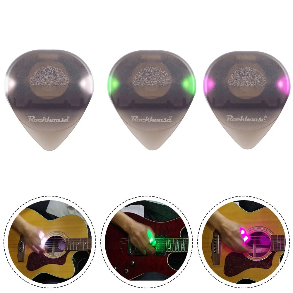 

1pc Guitar LED Pick Shining Luminous Non-Slip Colored Light Guitar Picks Plectrum Instrument Glowing Plectrum Guitar Parts