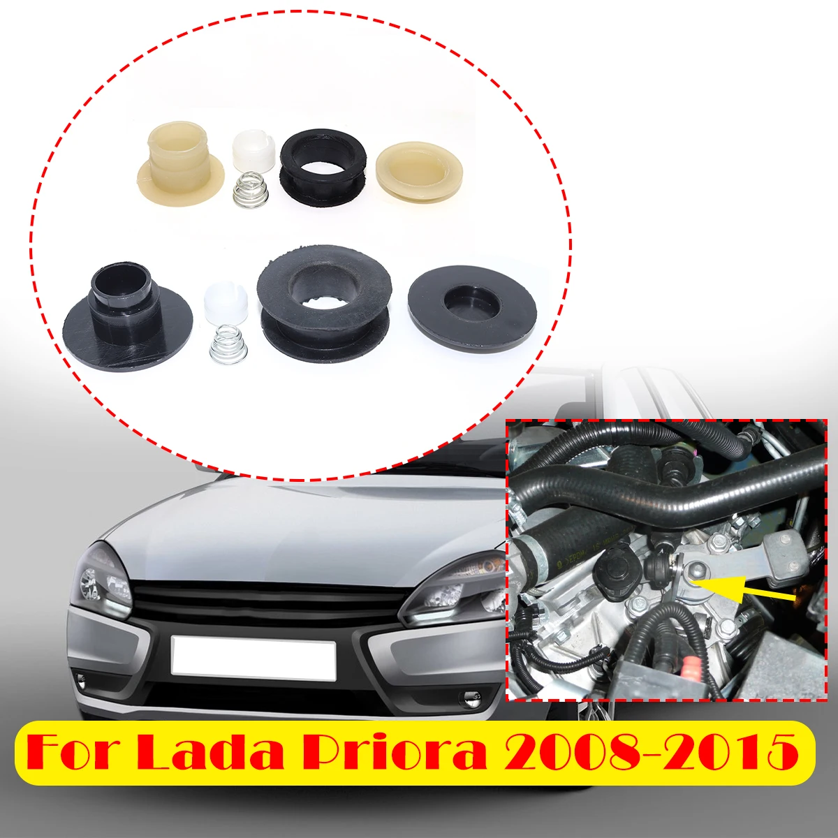 

For Lada Priora 2008-2015 Manual Gearbox Shift Cable Linkage Control Bushing Gear Shifter Lever Selector End Rod Connect Bush
