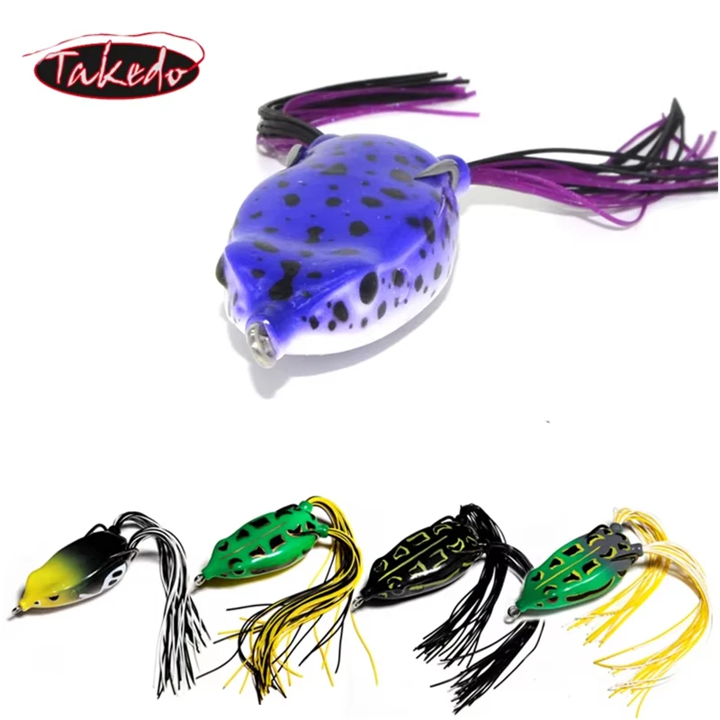 TAKEDO 65MM 18G Frog Fishing Lure Topwater Jump Frog Long Cast Soft Artificial Bait For Pike Snakehead Bass