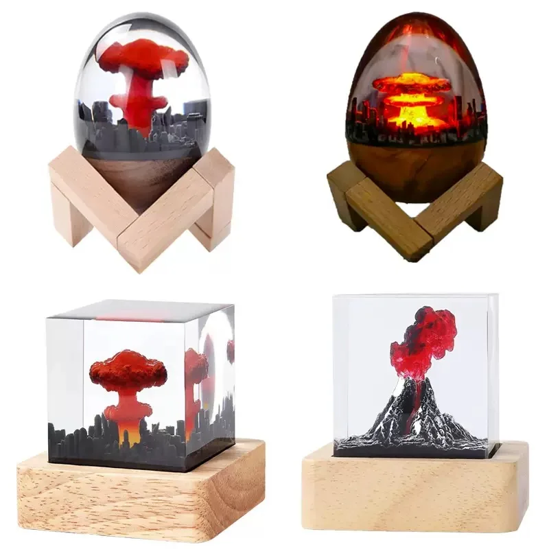Nuclear Explosion Mushroom Cloud Lamp Flameless Lamp For Courtyard Living Room Decor 3D Night Light Desktop ornaments gifts