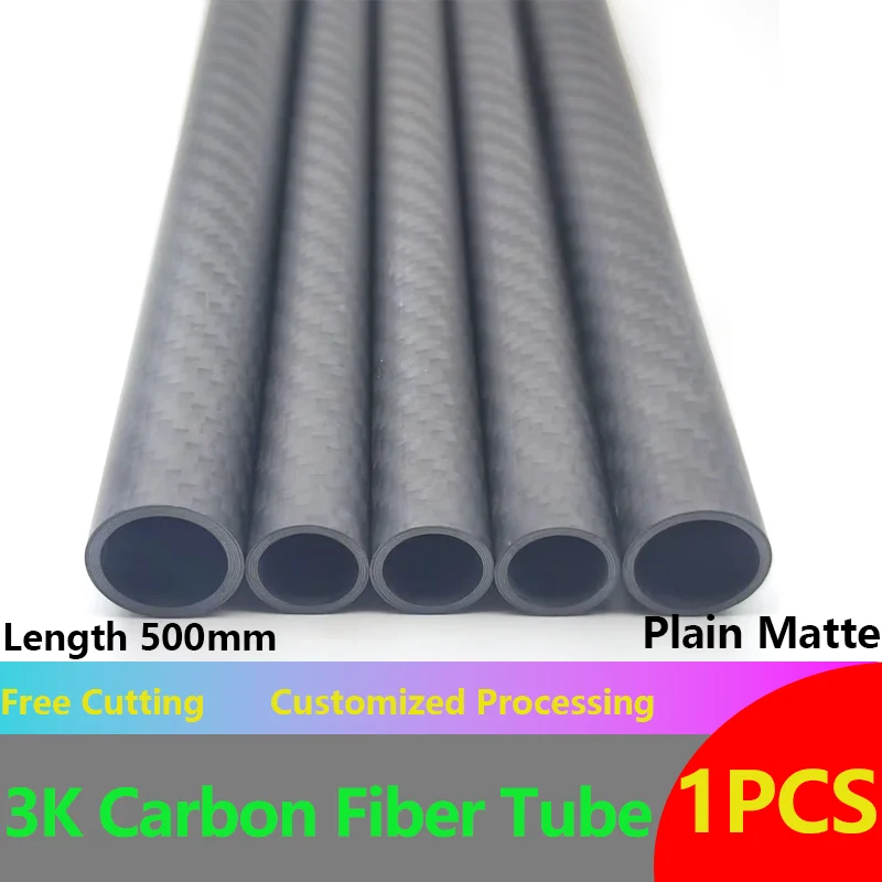 

2PCS Plain Matte 3K Carbon Fiber Tube Length 500mm OD 8mm 10mm 12mm 14mm 16mm 18mm 20mm 22mm 24mm 26mm 30mm Carbon Tube