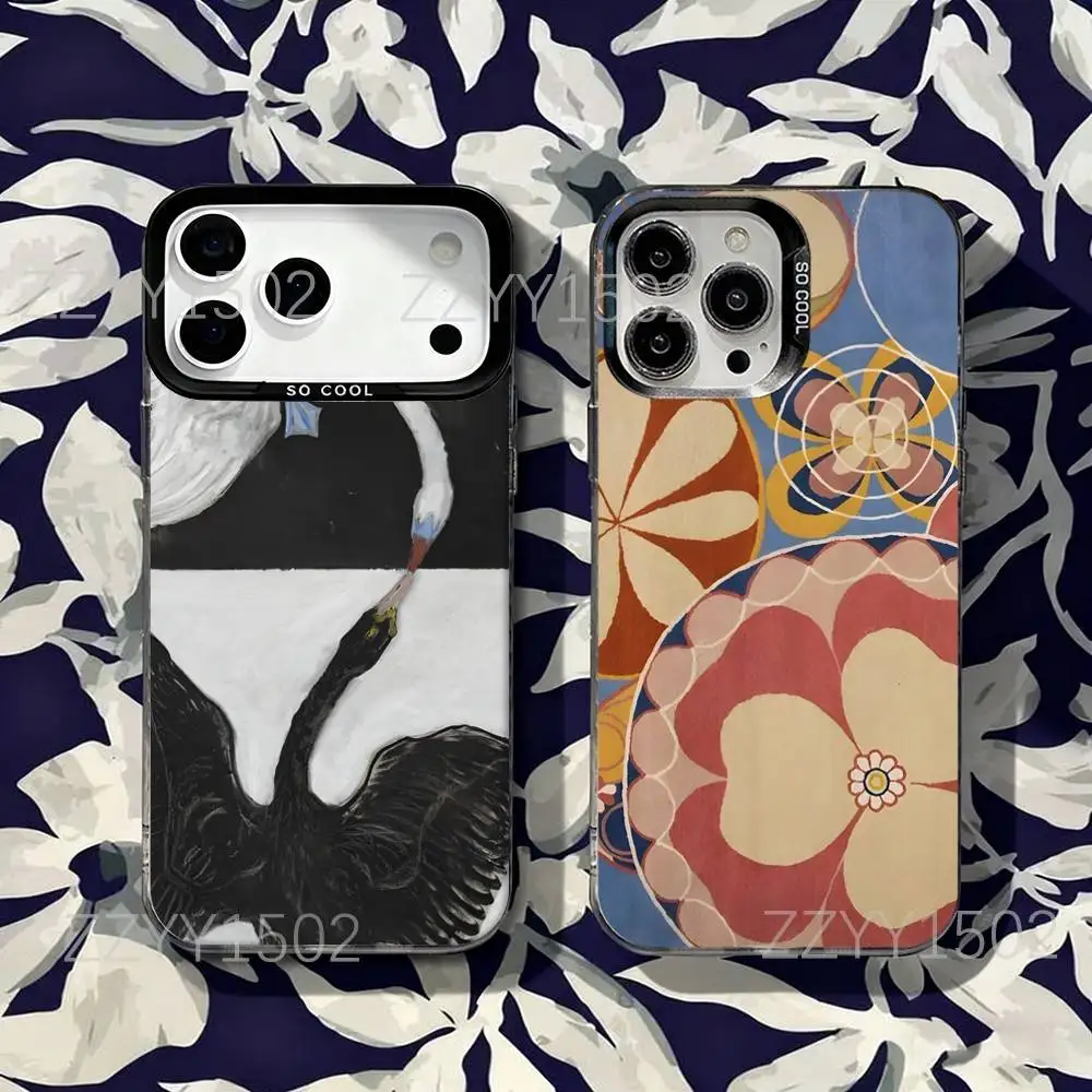 

Hilma af Klint Art Paintings Phone Case For iPhone 17,16,15,14,13,12,X,8,Pro,Max,Plus,SE4,Air,Mini HD Black IMD Matte