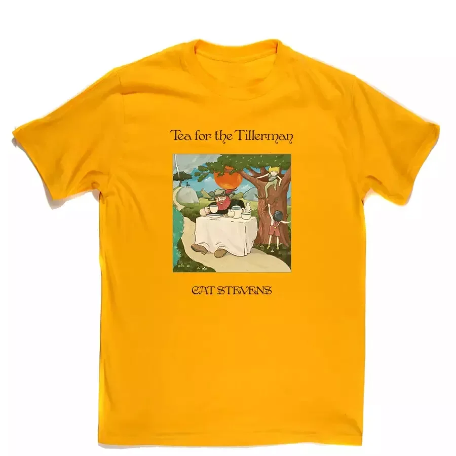 NEW Vtg Cat Stevens Tea For The Tillerman Cotton Yellow All Size Unisex Shirt