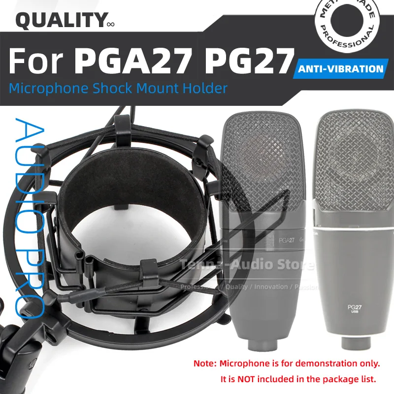 SnapVox Compatible With SHURE PGA27 PG27 PGA PG 27 Mic Anti Vibration Shock Isolate Mount Stand Microphone Spider Holder Clip