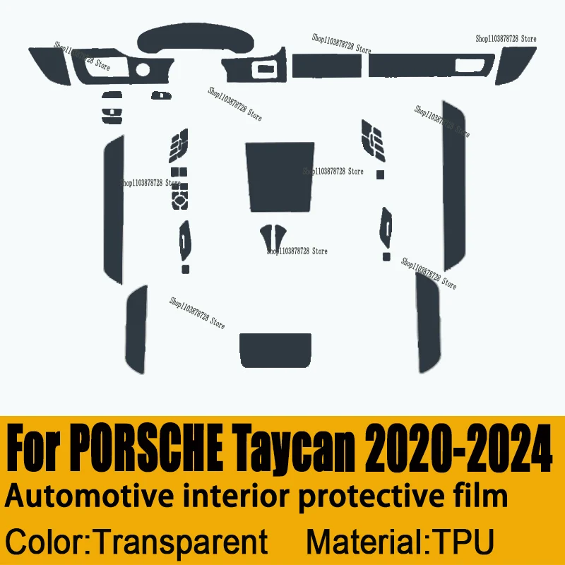 

For PORSCHE Taycan 2020-2024 Gearbox Panel Navigation Screen Automotive Interior TPU Protective Film Cover Anti-Scratch Sticker