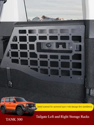 Car Trunk Storage Rack Left & Right Storage Shelves Aluminum Alloy Tailgate Storage Frame for Tank 300 Car Interior Accessories
