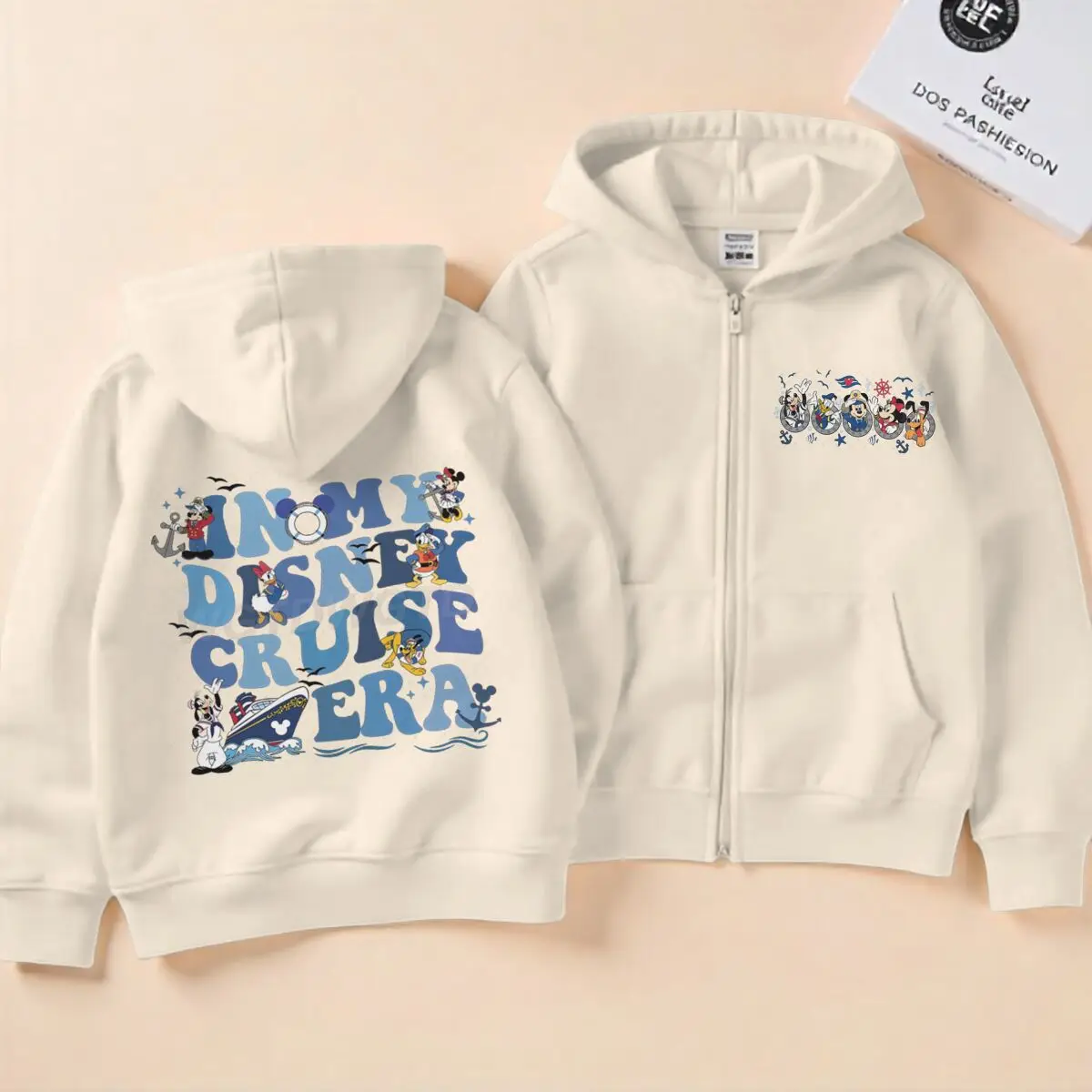 

Funny Kids Zip Up Hoodie Girl Boy Cruise Era Children's Hoodie Mickey and Friends Zipper Sweatshirt Girl Boy Casual Top Hoody