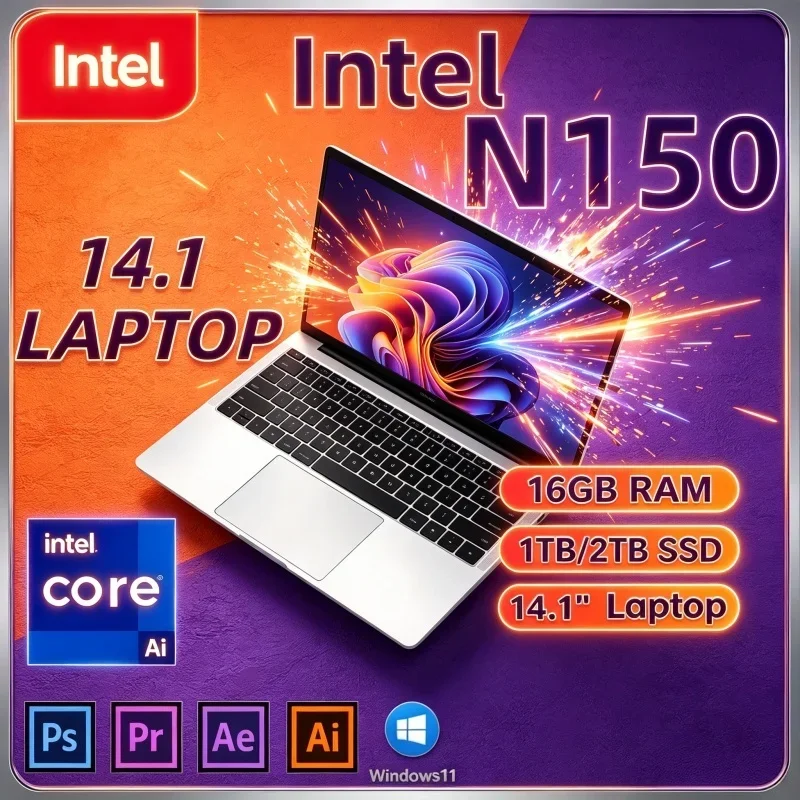 New 2026 Hot Portable Intel Core N150 Notebook 14.1