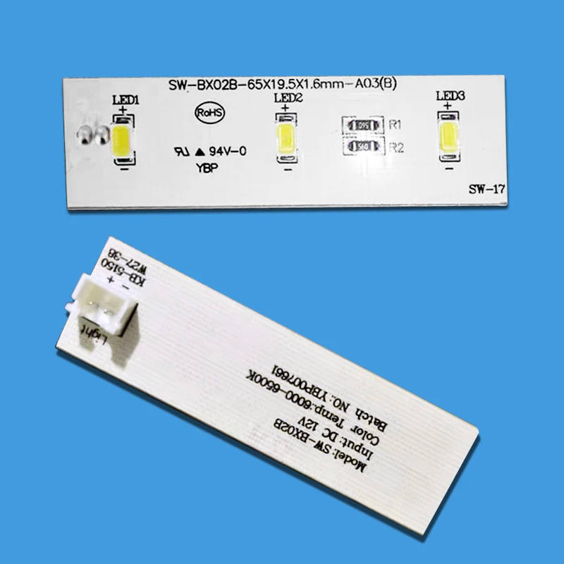 LED Strip DC 12V For Electrolux Refrigerator ZBE2350HCA SW-BX02B SW-BX02B-65X19.5X1.6MM-A03(B) B38HR231M03A0 V3 YBP007661 Repair