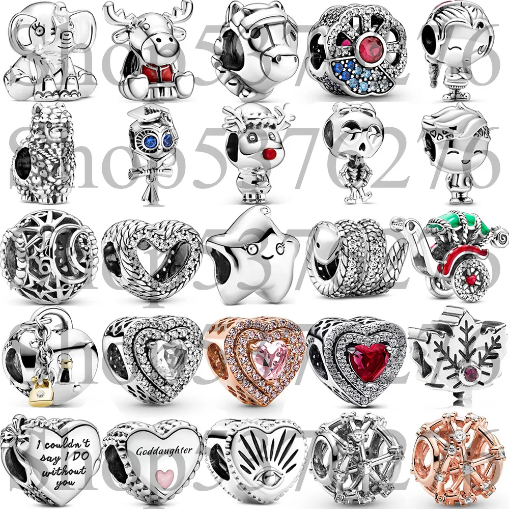925 Sterling Silver Bead Boy Girl Teenager Canada Moose Maple Leaf Star Charm For Fashion Women Bracelet Bangle Gift DIY Jewelry