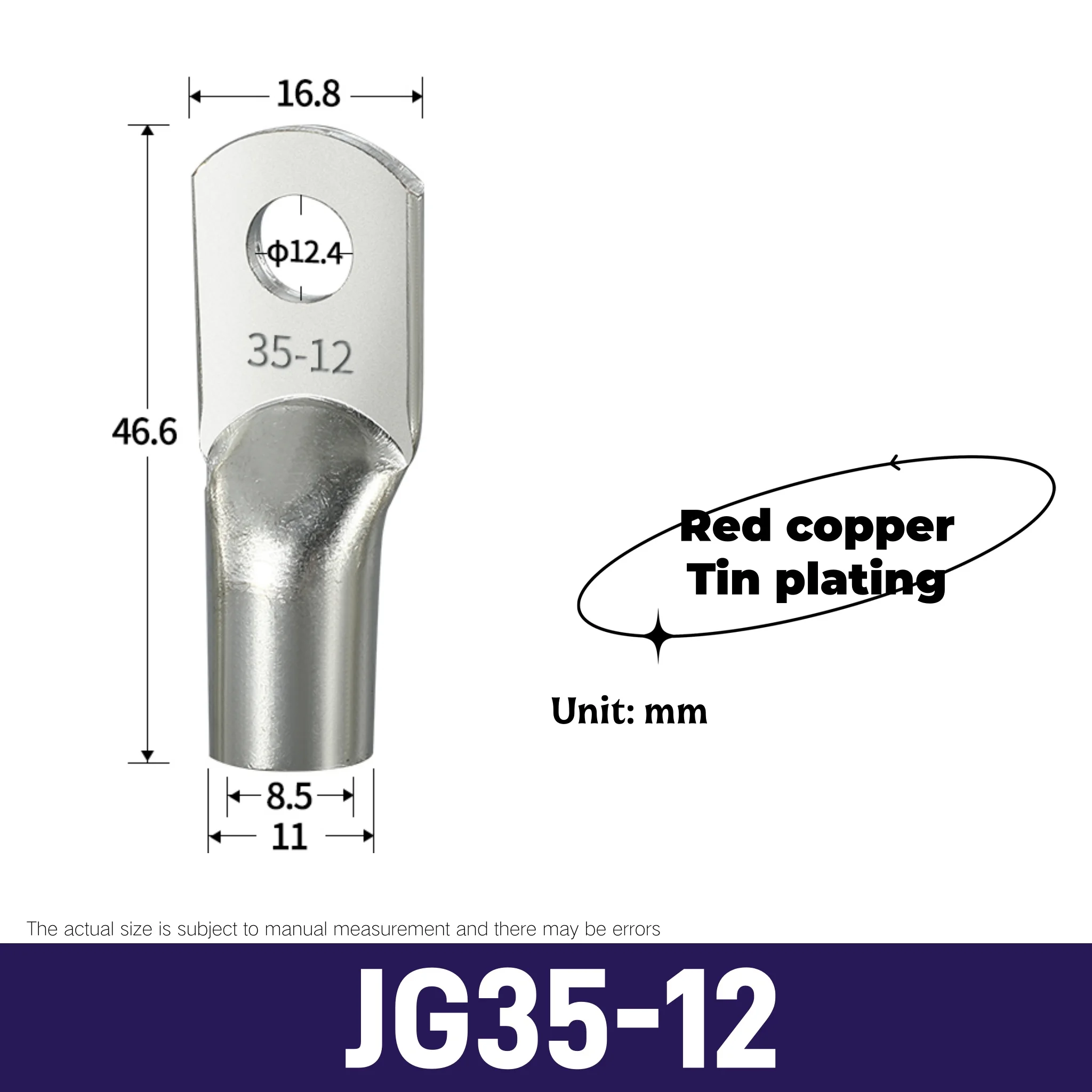 9PCS Jg Crimp Terminal Koperen Terminal voor Schepen Marine Draad Kabelschoen voor Elektrische Aansluiting Bedrading Terminal Diafragma M6 M8