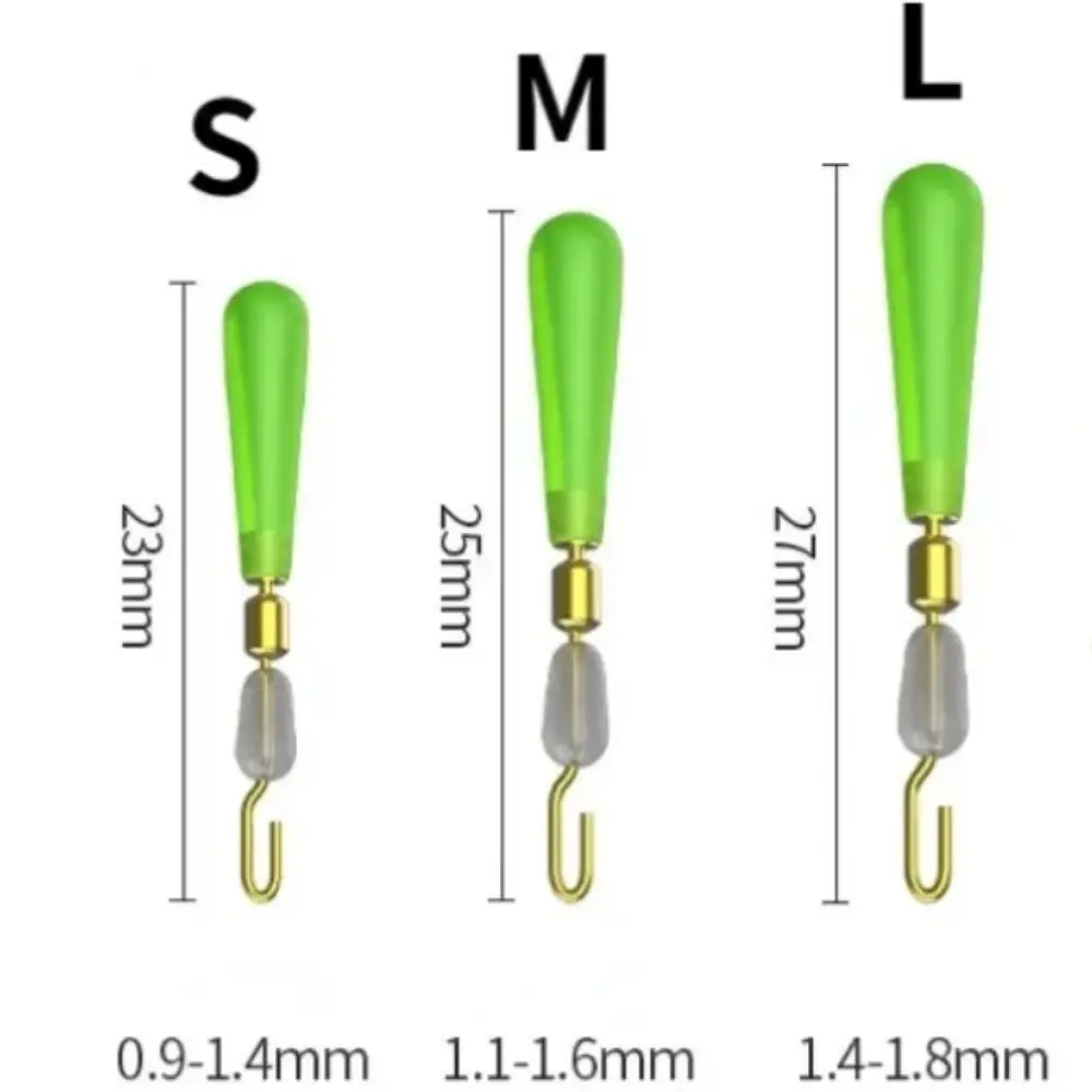 20 قطعة سيليكون الصيد يطفو مقعد قطب الكرة تحمل الصيد بوبر تعويم النحاس رئيس مرنة الفرعية خط المشبك موصل #6