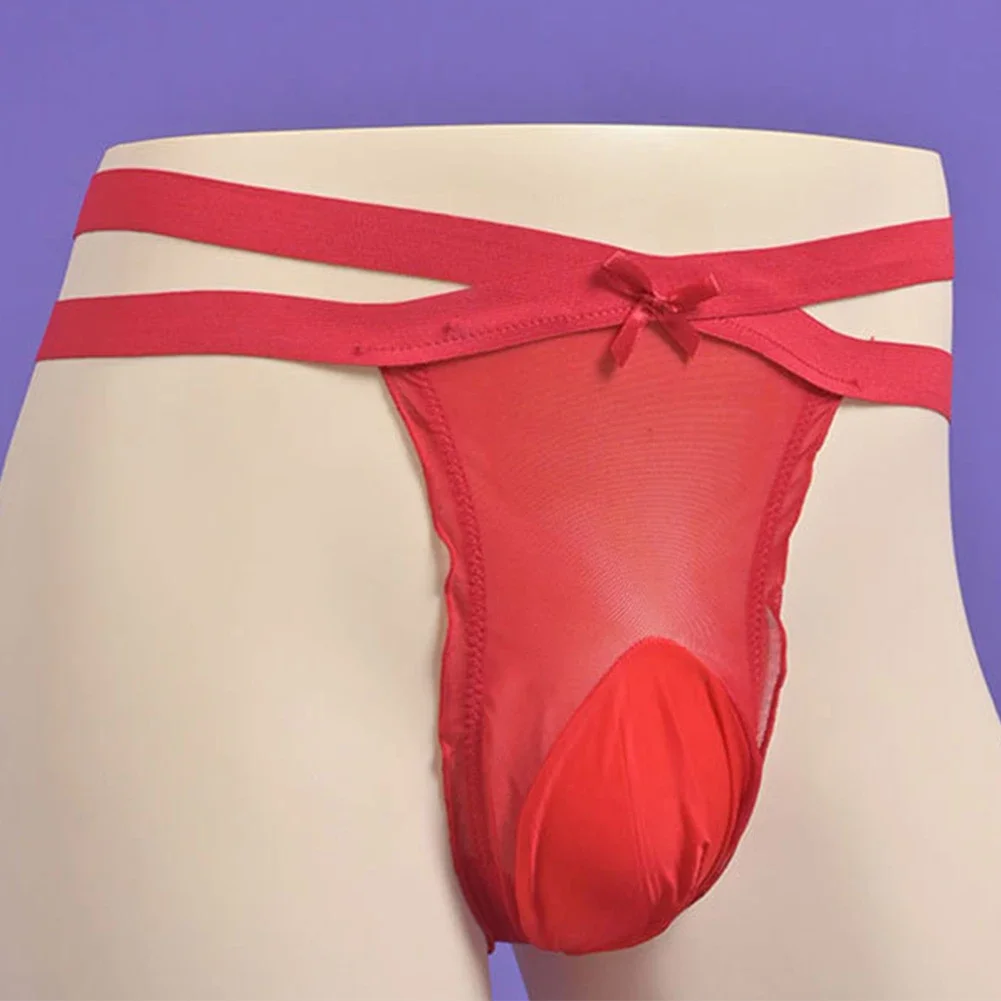 Homens novo arco sexy roupa interior renda transparente tanga erótico hombre lingerie masculina tanga gay tempt jj manga underpant t volta briefs