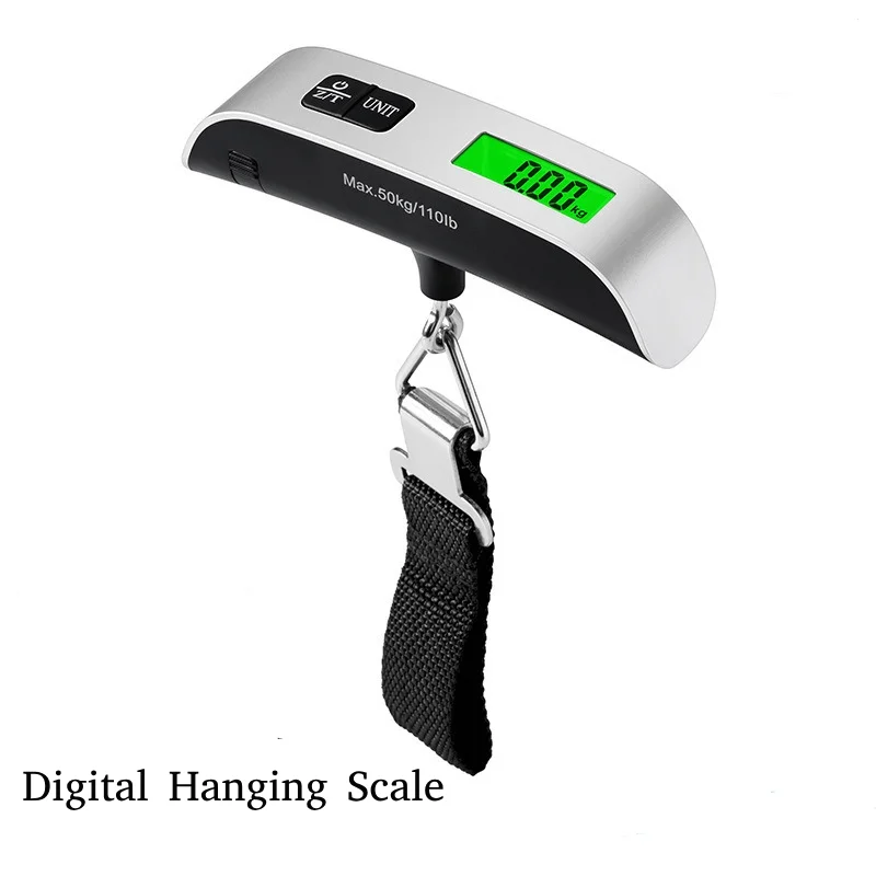 

Heavy Duty 50kg Digital Hanging Scale with LCD Display, lb/kg Switch, Portable Hook Scale for Luggage Fishing Shipping Packages