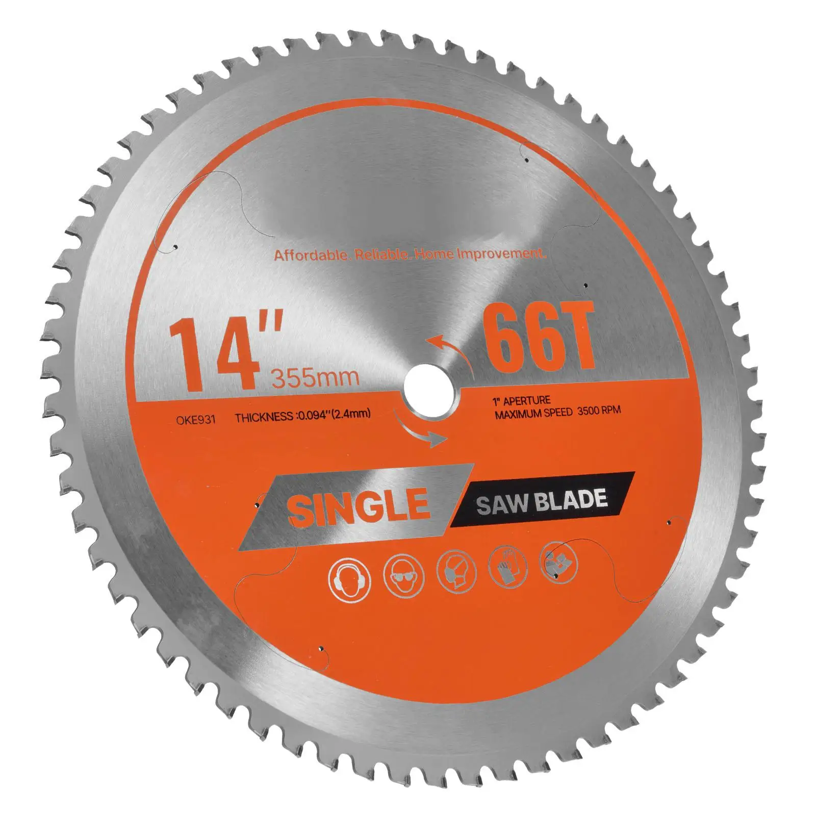 14 Inch for circular Saw Blade with 66 Sharp Alloy Teeth 1 Inch Arbor Fine Finish Metal for cutting Blade with Noise Reducing Heat Vents for Steel and Aluminum
