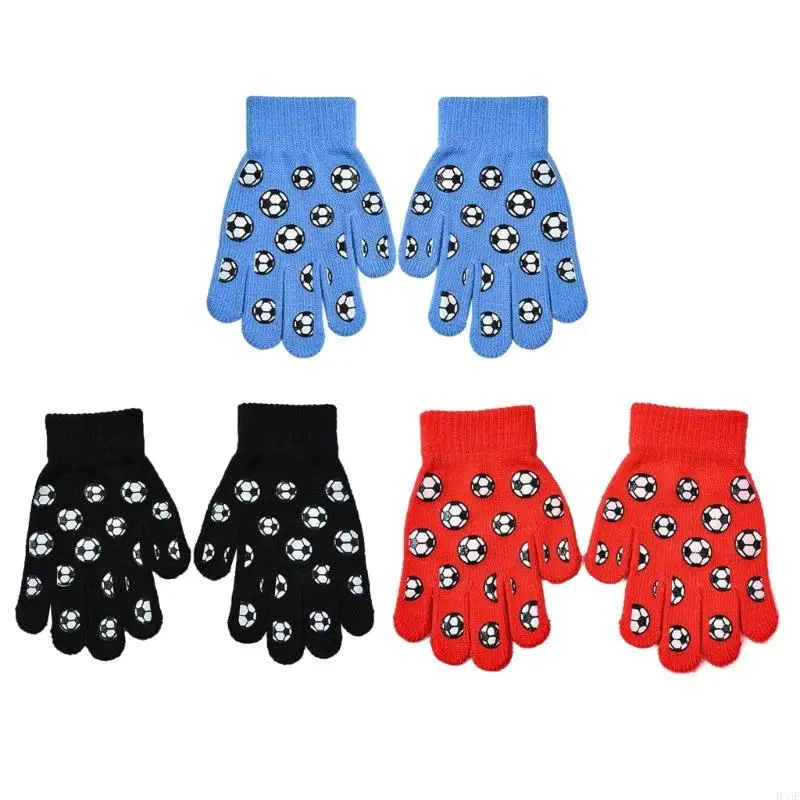 

Cozy Stylish Gloves Children Winter Knit Gloves for Outdoor Activities Cartoon-themed Five Finger Hand Protections Gift