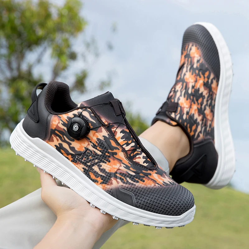 2025 ใหม่รองเท้ากอล์ฟสําหรับชาย Quick Lacing รองเท้ากีฬา Man สบายการฝึกอบรมรองเท้าบุรุษ Anti SLIP รองเท้า