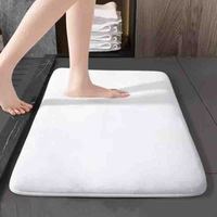 Household Stain-Resistant Super Absorbent Floor Solid Color Bath Mat Super Anti Slip Coral Velvet Bathroom Floor Mat Door Mat