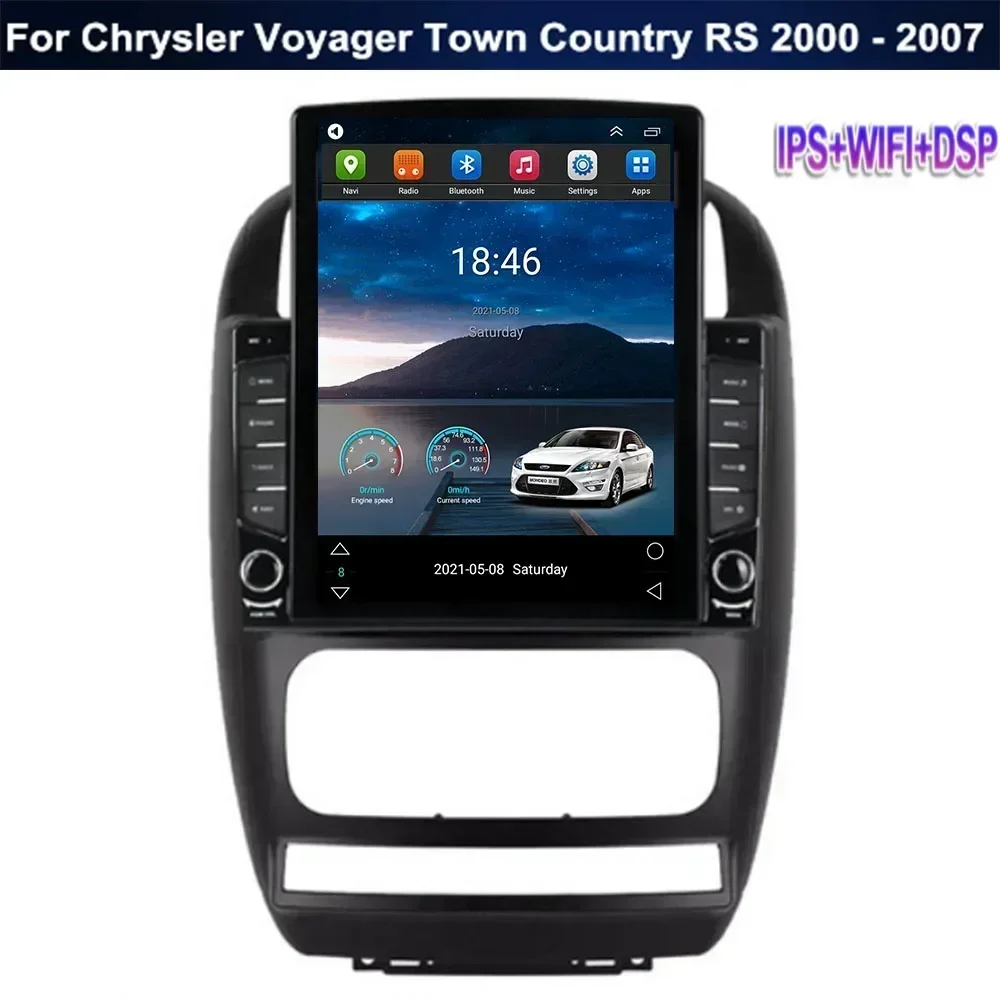 For Dodge Caravan 4 For Chrysler Voyager RG RS Town & Country RS 2000-2007 Tesla Style Android 13 Car Radio Mutimedia Player GPS