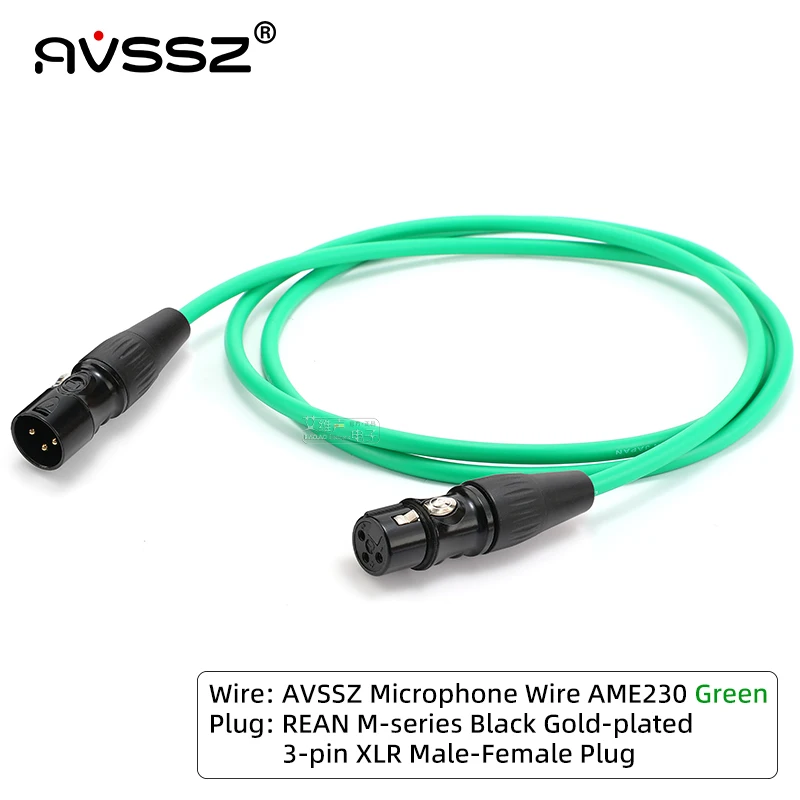 AVSSZ DIY 3 Pin XLR to XLR Cable Microphone Cable REAN Gold Plated Male to Female Plug Cannon Balance Line, Wires OD 6.0MM