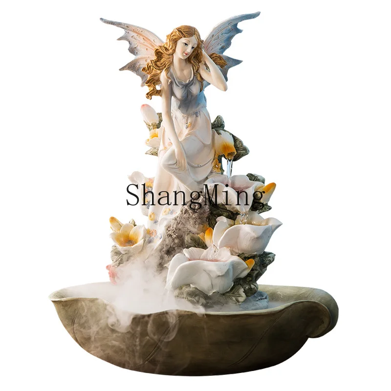 

ZHB angel water fountain TV cabinet living room home decoration ornament housewarming wedding gift ideas