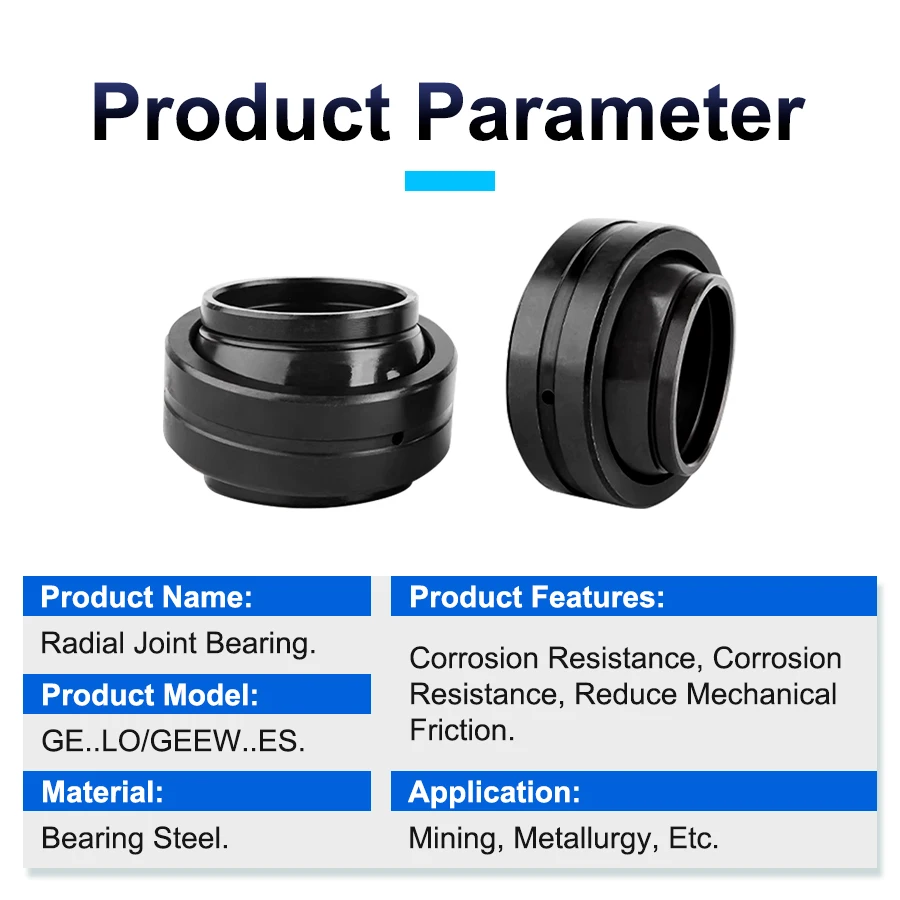 Radial Spherical Plain Bearing GE16 GE20 GE25 GE32 GE35 GE40 GE50 GE60 GE63 GE70 GE80 GE90 GE100 GE110 GE125LO For CNC Parts