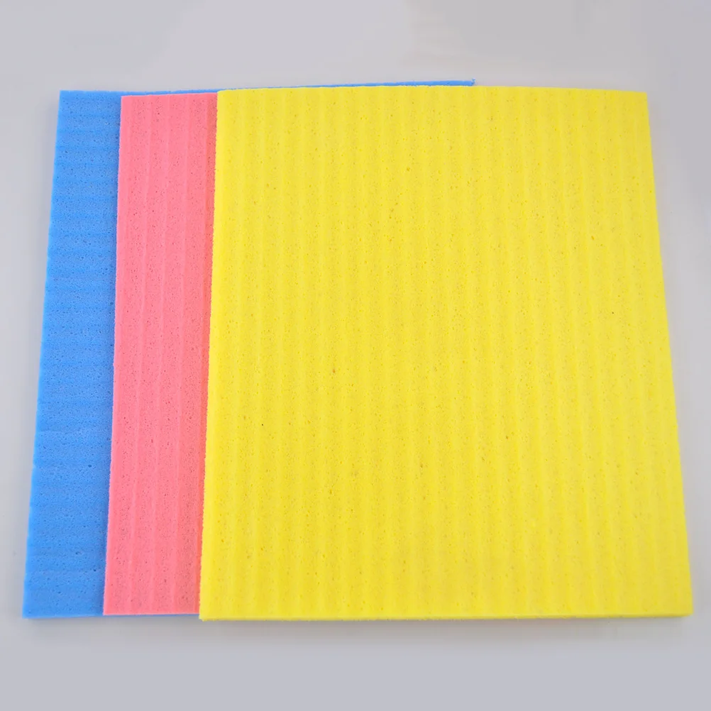 

4pcs Cellulose Sponge Dishcloth Oil-free Cleaning Cloth Household Supplies for Cookware Utensil Dish (Random Color)