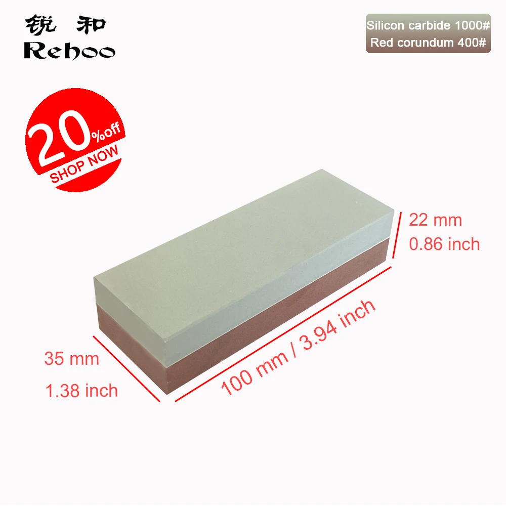 Rehoo Pro 400/1500 Mesh Double-sided Pocket Sharpening Stone Grinding Whetstone Economical Green Silicon Carbide Red Corundum