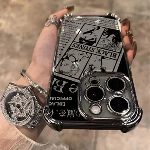 アニメクールなナナ大阪ラインメッキケースiPhone 16 15 14 13 12 11 Pro Max XR XSMAX 7 8 6 Plus Anti-Fall Airabagバックカバー 10ベストセールスナナケース-3