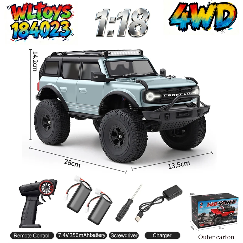 

WLtoys 184023 RC Car 1/18 4WD Off-road Climbing Vehicle 2.4G RTR Electric Remote Control Crawler with LED Lights Model Toys