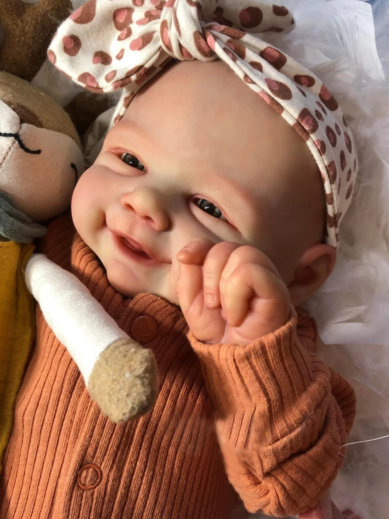 NPK 19''3D Skin Multiple Layers Painting with Hand Draw Hair Touch Doll Soft Body Reborn Vivienne Lifelike Baby Doll