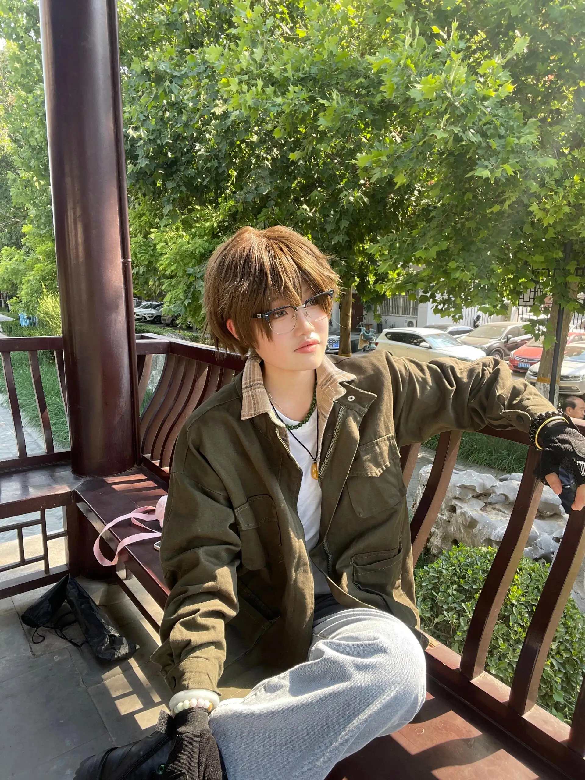 

Loose Casual American Sle Jaet Coat with kets Wuxia Cosplay Outerwear Spring Autumn Vintage Workwear Large Size