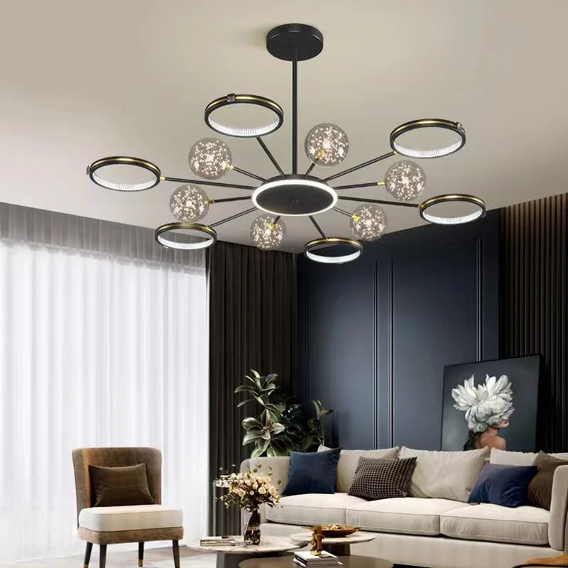 Modern minimalist living room starry led chandelier Nordic creative bedroom restaurant new ceiling lamp decoration