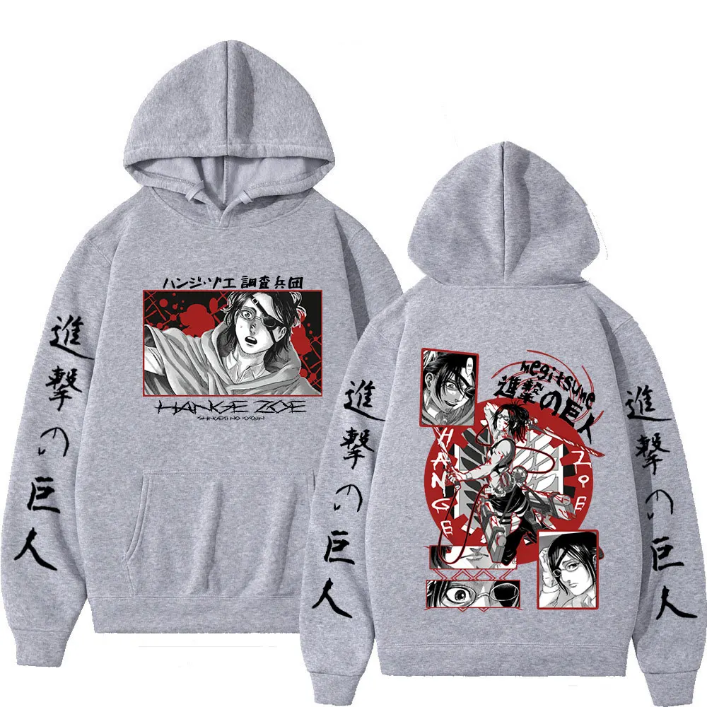 Atak tytanów Anime bluza z kapturem z kapturem Zoe Shingeki z nadrukiem Plus Size męska odzież damska bluza Manga Harajuku Streetwear