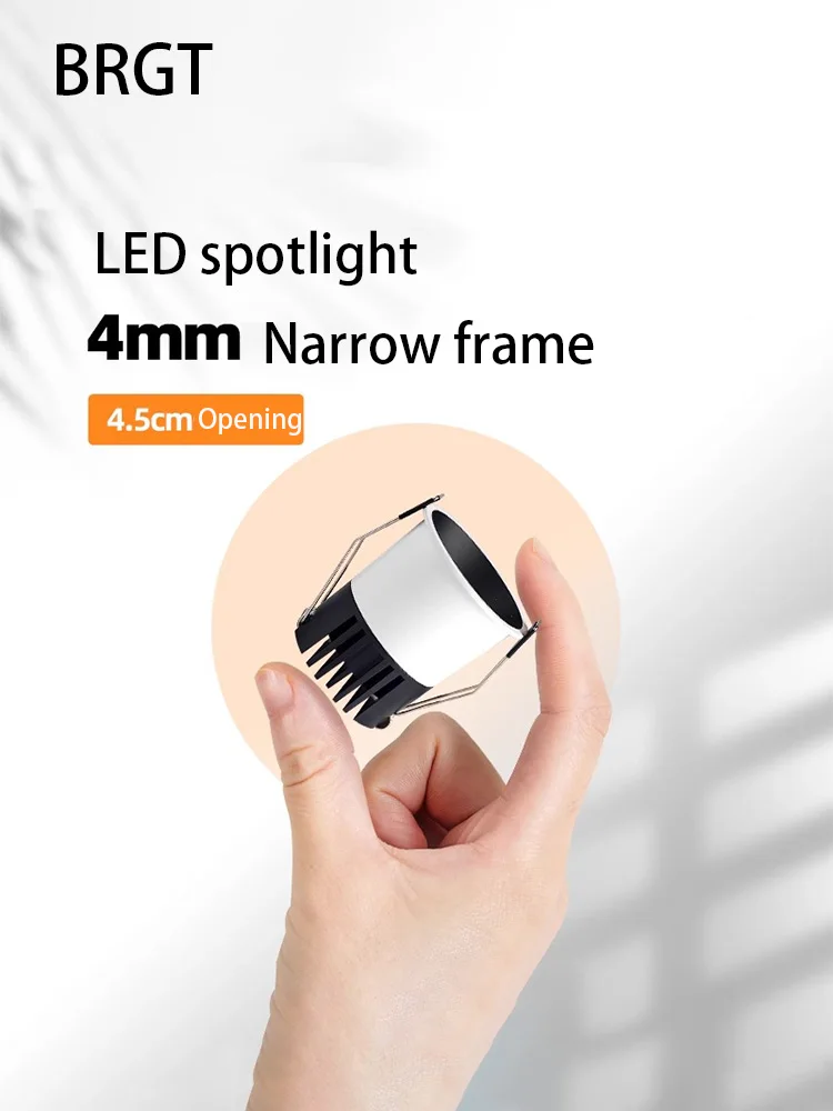 Led Spotlights Mini Extremely Narrow Border Small Spot Light Opening 45mm Living Room Hill Wall Washing Ceiling Lamp Home Foco