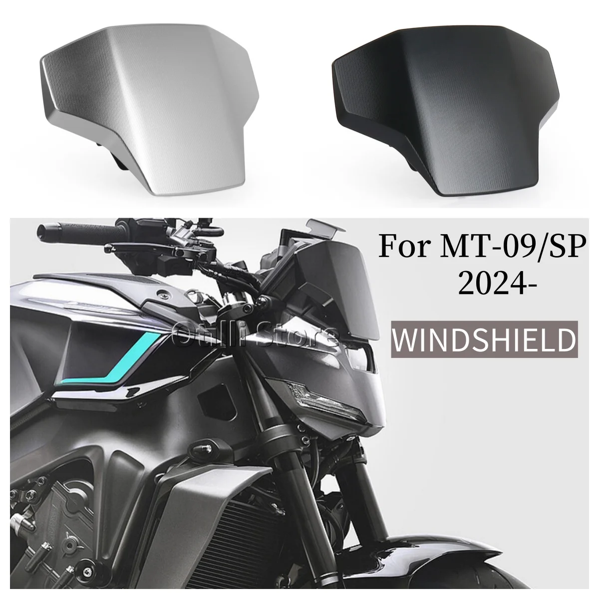 MT09 SP دراجة نارية اكسسوارات غطاء الزجاج الأمامي قابل للتعديل الرياح منحرف الزجاج الأمامي هدية لياماها MT 09 MT-09 SP 2024 2025