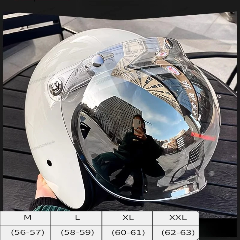 

Новый мотоциклетный шлем в японском стиле 3/4, полушлем в стиле ретро Cruiser с пузырьковым щитком для мужчин и женщин, зимняя езда