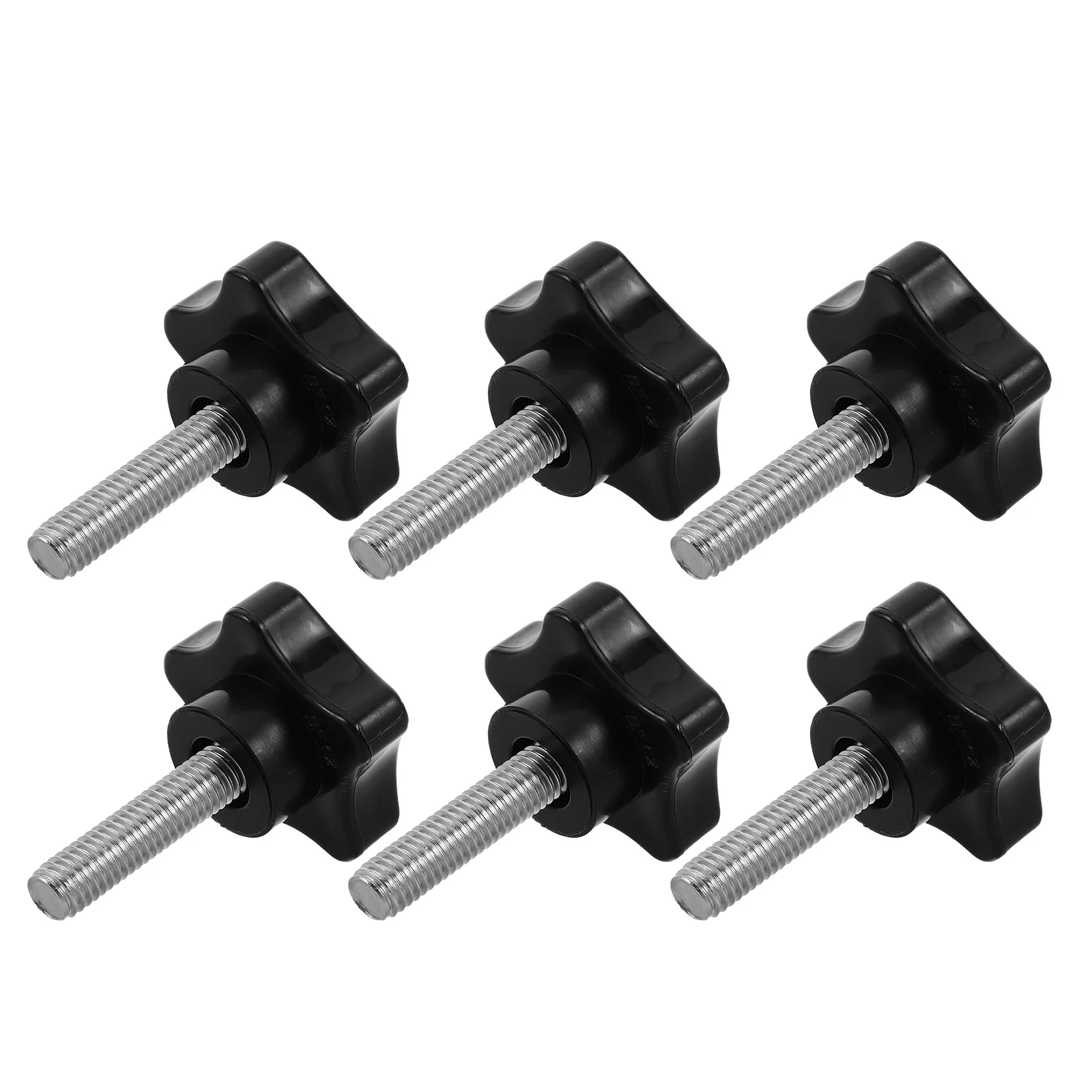 

6Pcs Threaded Star Knobs Heavy Duty Stainless Steel Plastic Hand Twist Bolts for Woodworking Jigs Clamps Lawn Mower Handle