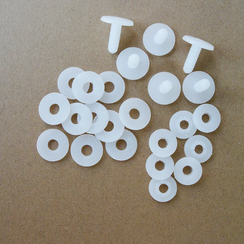 Plastic Animal Joints 16-45mm Doll Joints White Doll Skeleton Joints Plastic Safety Joints with Washers for DIY Crafts Stuffe