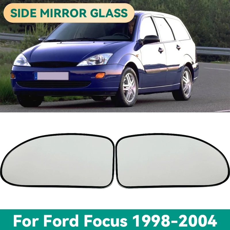 

Стеклянное зеркало заднего вида с подогревом, левым и правым зеркалом заднего вида для Ford Focus 1998, 1999, 2000, 2001, 2002, 2003, 2004,